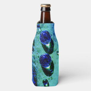 Enfriador De Botellas Foto de perlas de agua de las lluvias azules, chaq