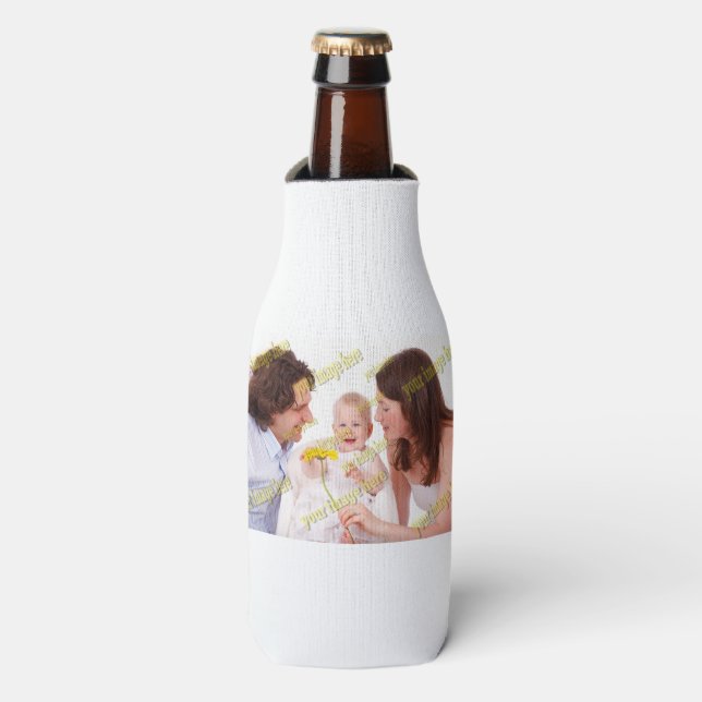 Enfriador De Botellas Foto FAMILIAR ✨ Personalizado encantador (Frente de la botella)