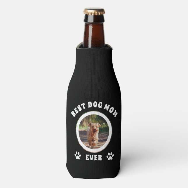 Enfriador De Botellas Foto personalizada de la mejor madre del perro Per (Frente de la botella)