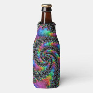 Enfriador De Botellas Fractal del arcoiris psicodélico