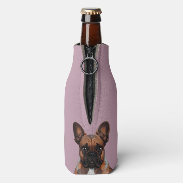 Enfriador De Botellas Französische Bulldogge Cartoon French Bulldog (Reverso de la botella)