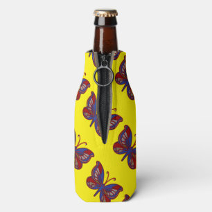 Enfriador De Botellas Frasco de Beber Amarillo de Mariposa Azul Rojo