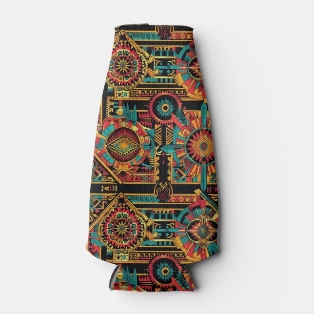 Enfriador De Botellas Frasco de espuma "Aztec Dream" de cian chillón (Anverso)