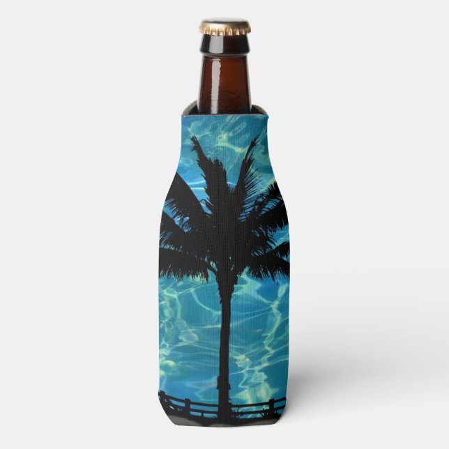 Enfriador De Botellas Frasco de verano de palmeras tropicales (Frente de la botella)