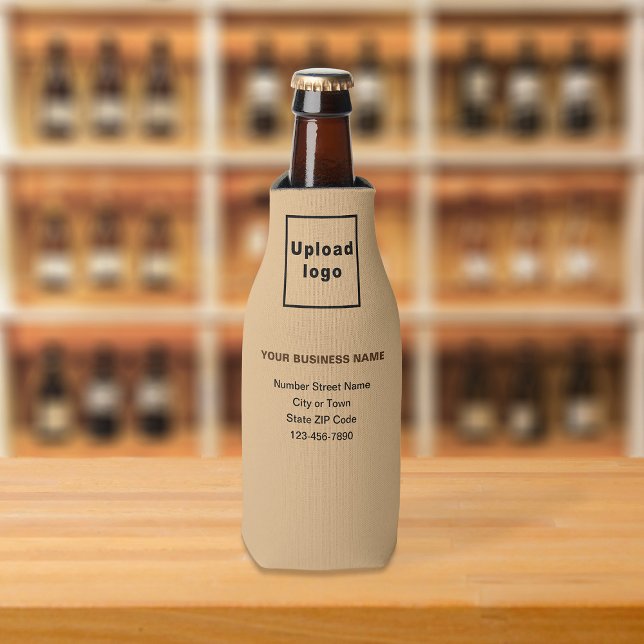 Enfriador De Botellas Frasco marrón claro de marca comercial (Build brand name awareness. Your business brand on light brown bottle cooler.)