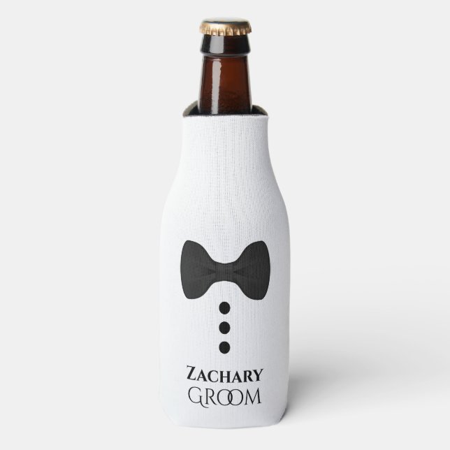 Enfriador De Botellas Fun Black Tie Groom Boda Foam Frasco Frasco (Frente de la botella)