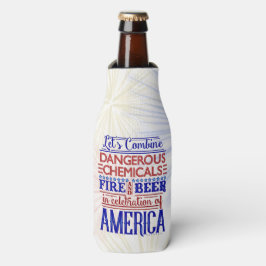 Enfriador De Botellas Funny 4 de julio fuegos artificiales de cerveza | 