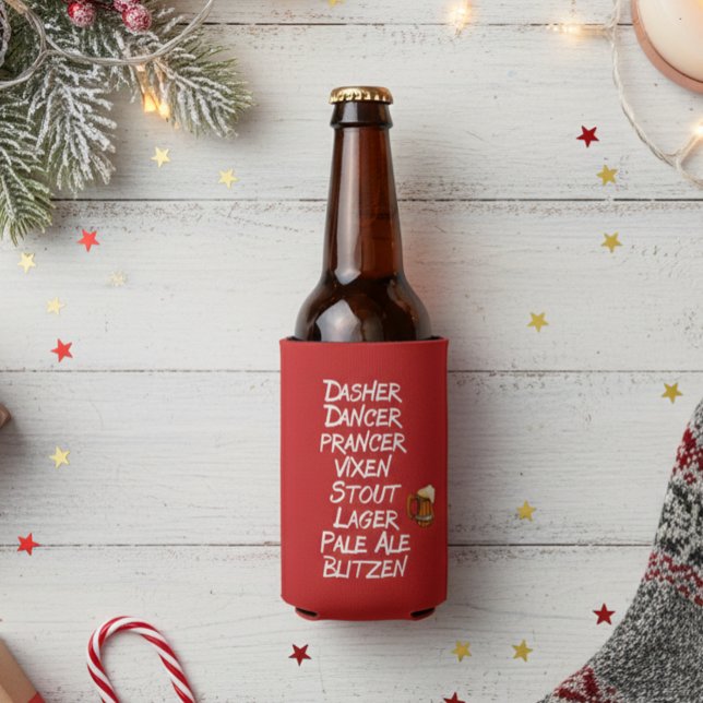 Enfriador De Botellas Funny Beer Reindeer Names Navidades (Subido por el creador)
