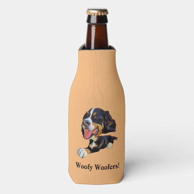 Enfriador De Botellas Funny Bernese Mountain Dog Bottle Cooler (Frente de la botella)