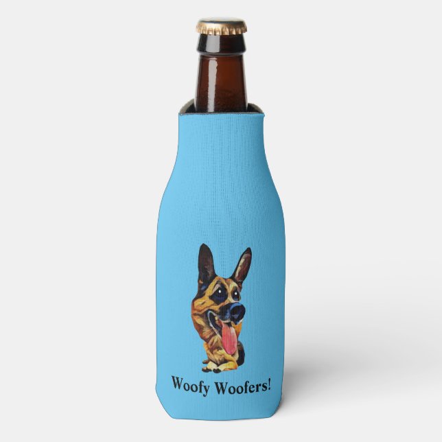 Enfriador De Botellas Funny Personalizado German Shepherd Bottle Cooler (Frente de la botella)