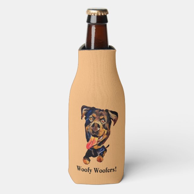 Enfriador De Botellas Funny Rottweiler Dog Frasco (Frente de la botella)