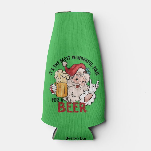 Enfriador De Botellas Funny Santa Refrigerador de bebidas para Navidades (Anverso)