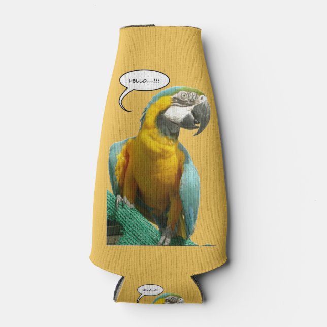 Enfriador De Botellas Funny Talking Parrot Personalizable Frasco (Anverso)