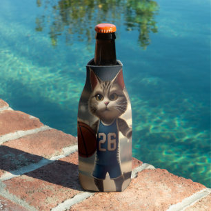Enfriador De Botellas Gato de baloncesto,