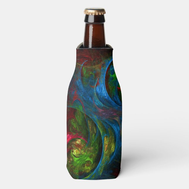 Enfriador De Botellas Génesis Arte abstracto azul (Frente de la botella)