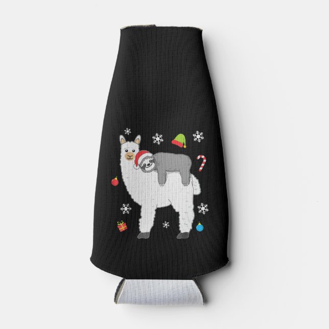 Enfriador De Botellas Gift de Llama | Llama Juntos Mono Gracioso (Anverso)