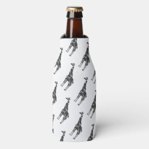 Enfriador De Botellas Giraffe Black and Grey Silhoutte