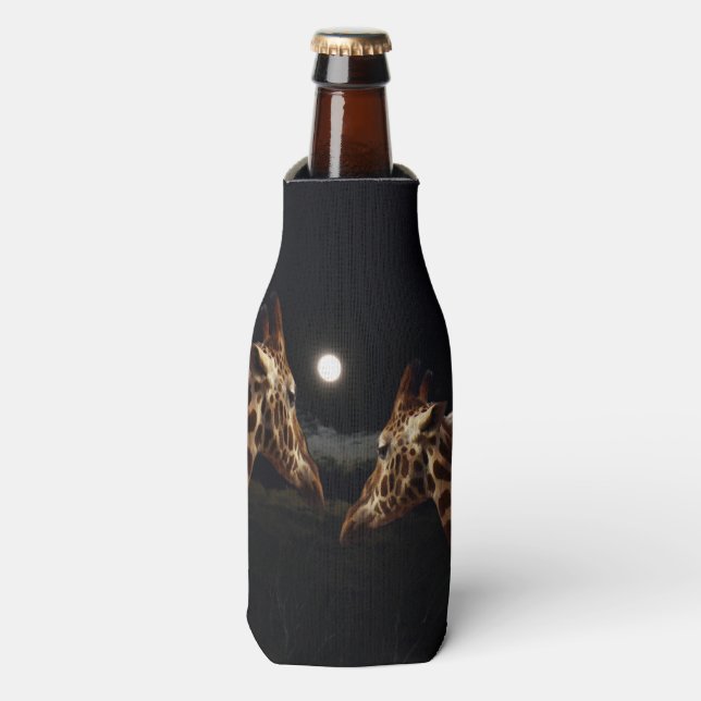 Enfriador De Botellas Giraffe Love In The Moonlight, (Frente de la botella)
