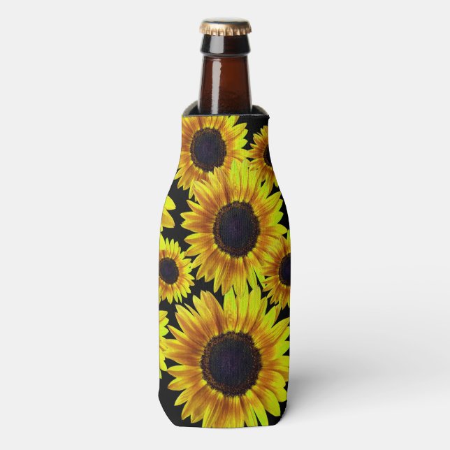 Enfriador De Botellas Girasol amarillo brillante (Frente de la botella)