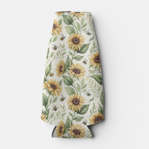 Enfriador De Botellas Girasoles y Abejorros Floral