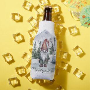 Enfriador De Botellas Gnome de vacaciones de color de agua