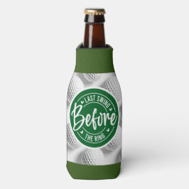 Enfriador De Botellas Golf y cerveza divertida diciendo para Boda de bac