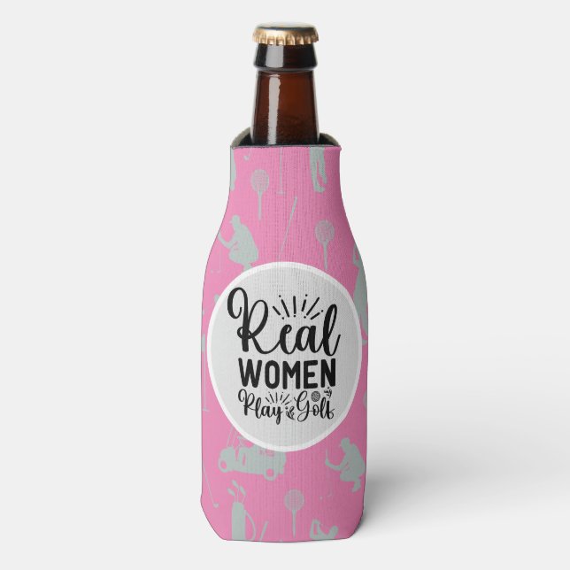 Enfriador De Botellas Golf y Cerveza Divertido diciendo que las mujeres  (Frente de la botella)