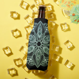 Enfriador De Botellas Gradiente verde tribal exótico Mandala