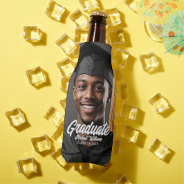Enfriador De Botellas Graduate Photo Bold Script Graduation Party Favor