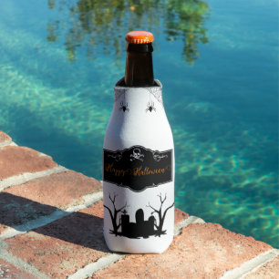 Enfriador De Botellas Graveyard Halloween   Blanco