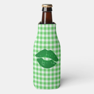 Enfriador De Botellas Green Gingham Fun Irish Kiss St Patrick's Day