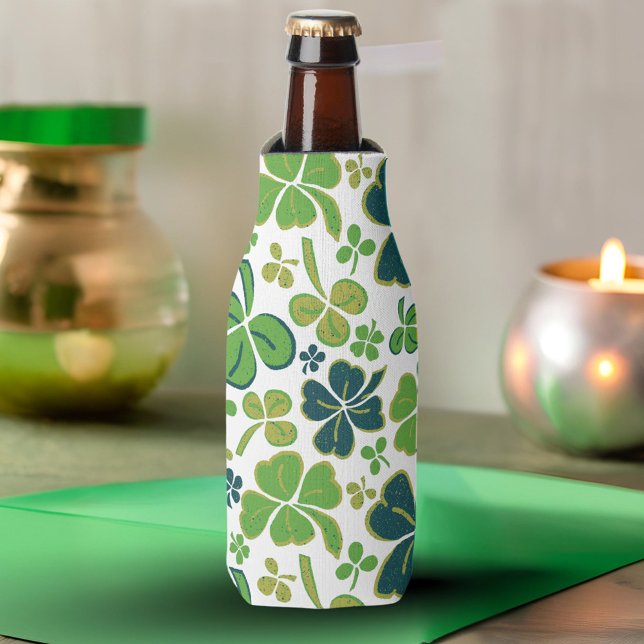 Enfriador De Botellas Green Lucky Shamrock Clover St. Patrick's Day (Subido por el creador)