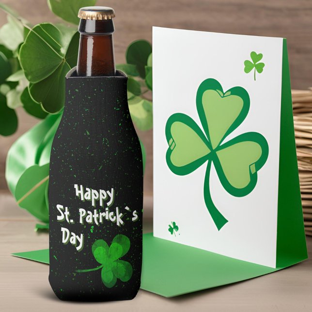 Enfriador De Botellas Green Shamrock Irish Happy St. Patrick's Day (Subido por el creador)