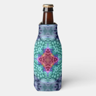 Enfriador De Botellas Groovy Blue Vintage Fractal Kaleidoscope