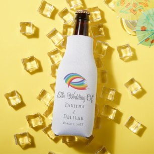 Enfriador De Botellas Guerras arcoiris bella Personalizado Boda LGBT