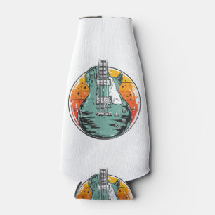 Enfriador De Botellas Guitarra Eléctrica Retro Sunset Vintage Music Band