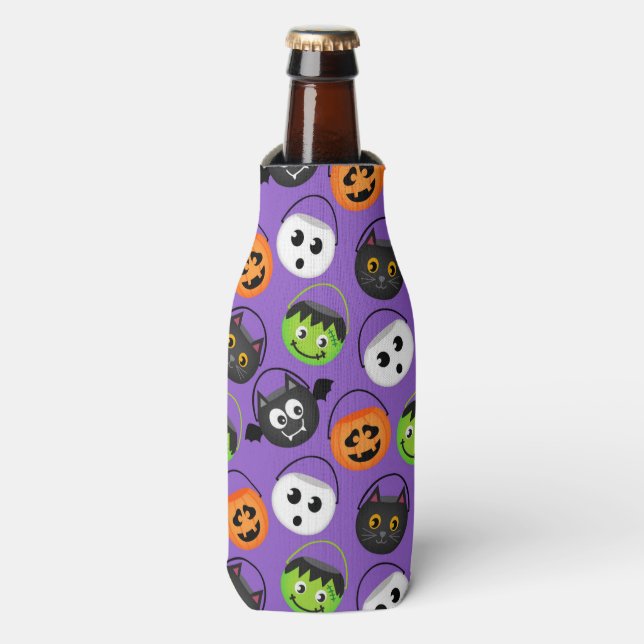 Enfriador De Botellas Halloween Faces (Frente de la botella)