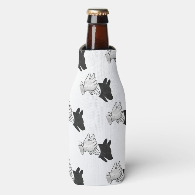 Enfriador De Botellas Hand Silhouette Dog (Frente de la botella)