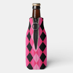 Enfriador De Botellas Harlequin plegado,REFRIGERADOR rosado-negro