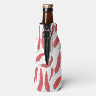 Enfriador De Botellas helados calientes de color rojo acuarela