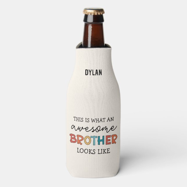 Enfriador De Botellas Hermano astuto gracioso | Regalo para el mejor her (Frente de la botella)