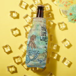 Enfriador De Botellas Hermosa Sirenita Refrigeración De Botella De Ondas