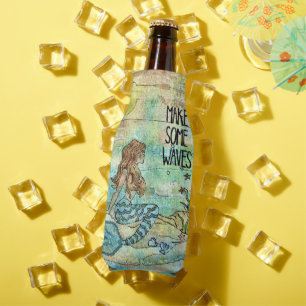 Enfriador De Botellas Hermosa Sirenita Refrigeración De Botella De Ondas