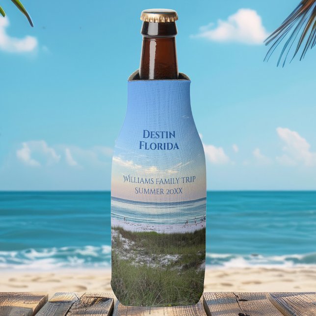 Enfriador De Botellas Hermoso evento de playa Personalizado Sunset Photo (Subido por el creador)