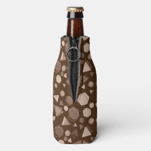 Enfriador De Botellas Hexagón y triángulo rosa y marrón en patrón marrón