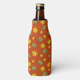 Enfriador De Botellas Hojas amarillas y verdes de otoño