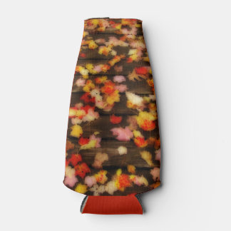 Enfriador De Botellas Hojas de arce de otoño de color rojo brillante