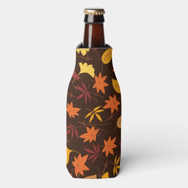 Enfriador De Botellas Hojas marrones (Frente de la botella)