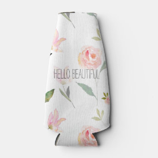 Enfriador De Botellas Hola acuarela hermosa floral