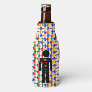 Enfriador De Botellas Hombre gay LGBTQ Silhouette y hombres arcoiris